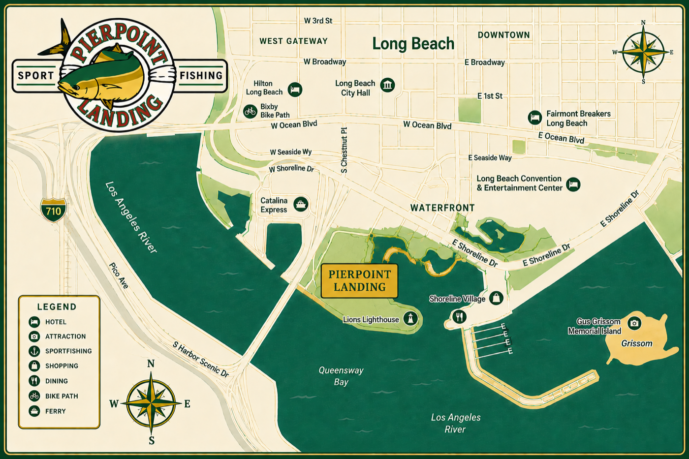 Map showing Pierpoint Landing at 200 Aquarium Way, Long Beach